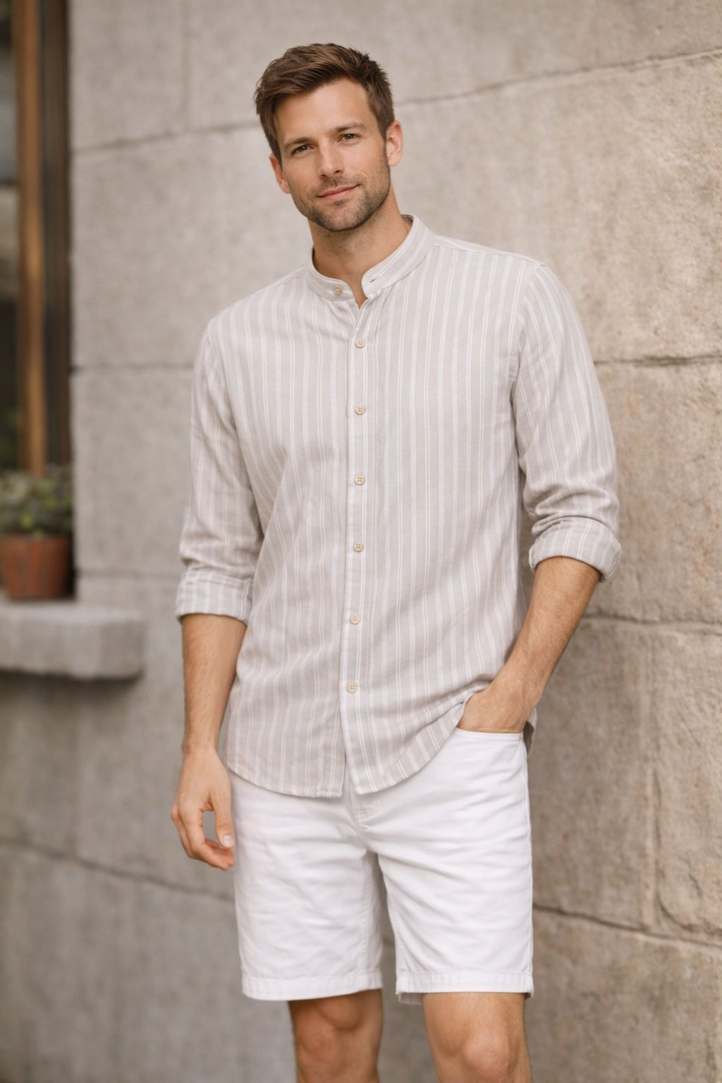 6531MAOMLBE - CAMISA CHAI BEIGE